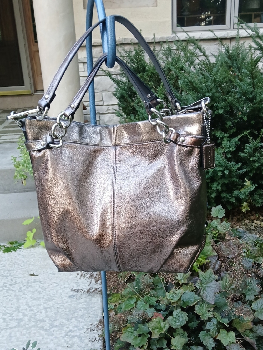 Coach Brooke Metallic Leather Hobo Bag Vintage